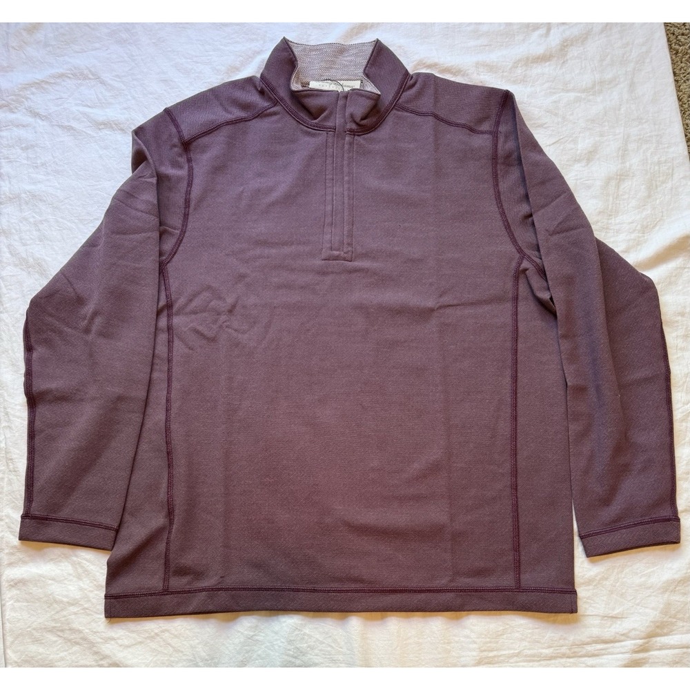 Men's Tommy Bahama Quarter Zip Sweatshirt | Reversible Purple | NWT | Large